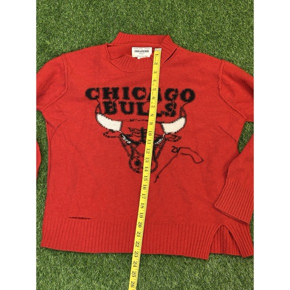 Zadig & Voltaire Chicago Bulls Sweater Women Small NBA Basketball Distressed - Picture 16 of 16